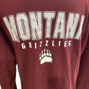 Unisex Montana Grizzlies University Long sleeve Graphic T-Shirt Sz M Red Bear